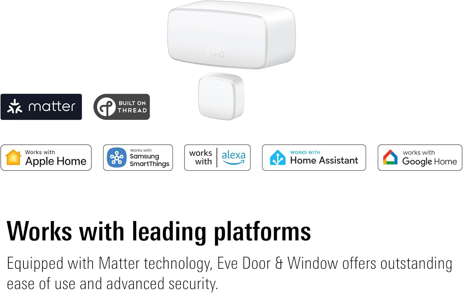 Eve Door & Window (Matter) 3 Pack – Smart Contact Sensor for Doors & Windows